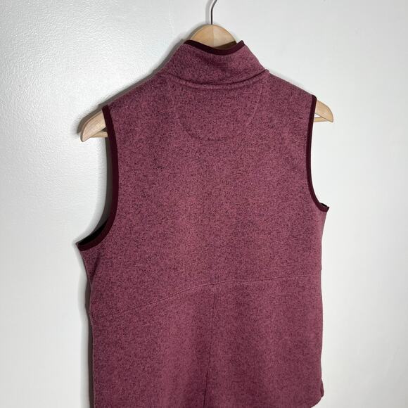 L.L. Bean Full Zip Vest Womens Medium Burgundy Purple Pockets Outdoor Hiking - Picture 6 of 8